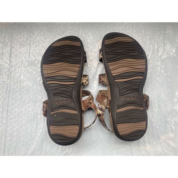 Vionic Women’s Snakeskin Sandals Velcro Straps Sz 8 US - Picture 3 of 9